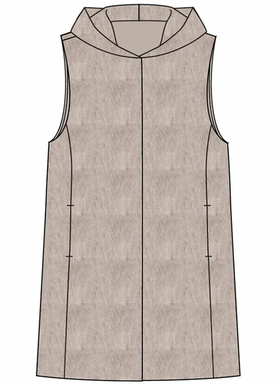 7199O Long Vest W/Hood