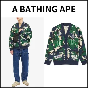 A BATHING APE  |Unisex Street Style Cotton Oversized Logo Skater Style