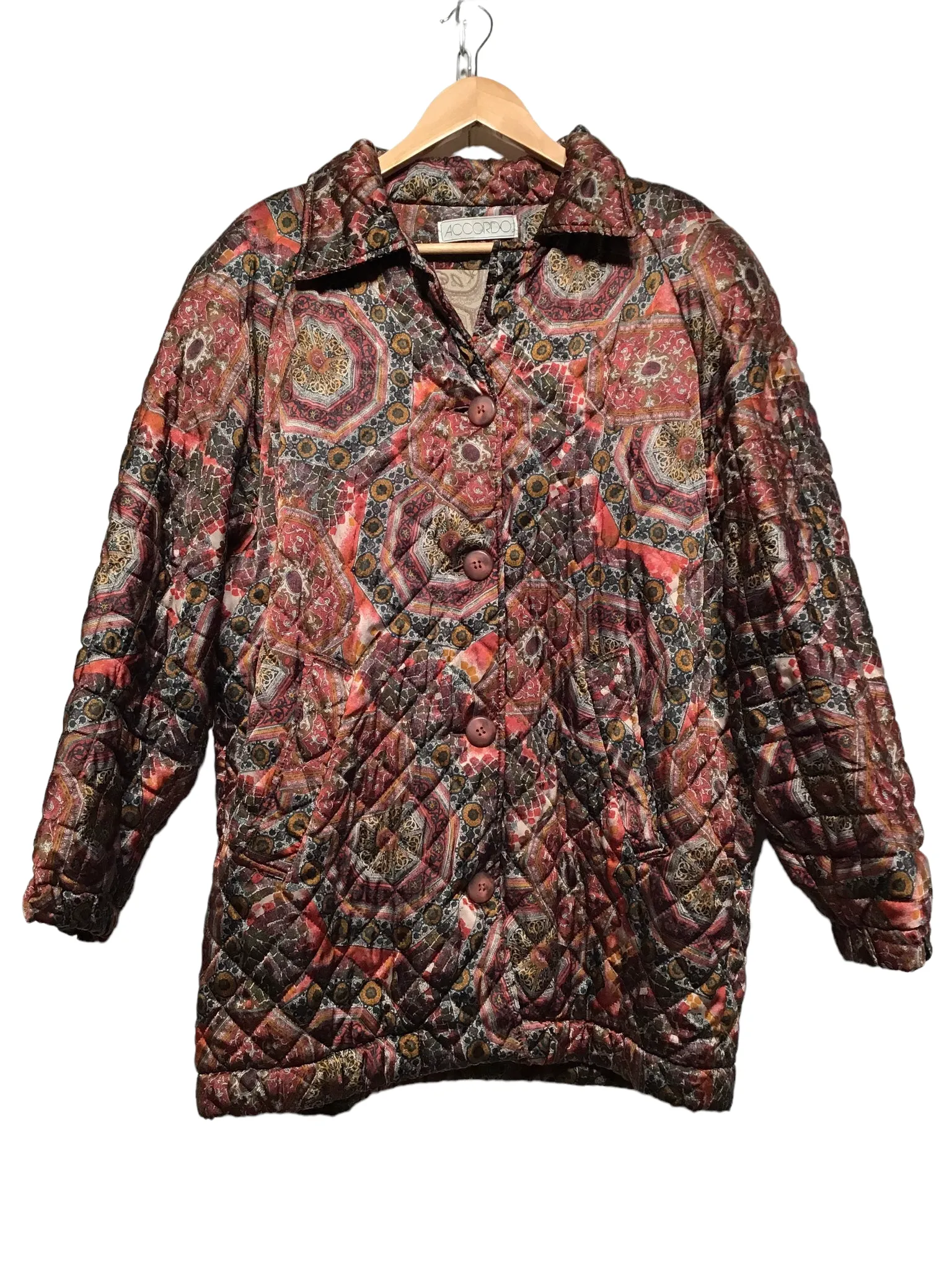 Accordo Kaleidoscope Pattern Women’s Coat (Size L)