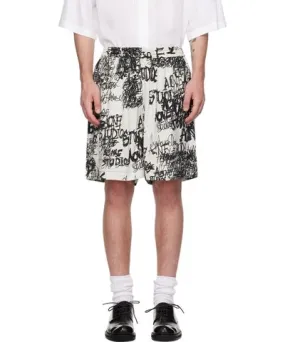 Acne Studios Gray & Black Printed Shorts