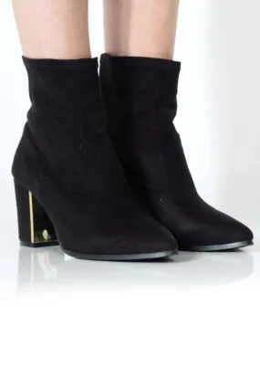 Bay Black Suede Ankle Boots