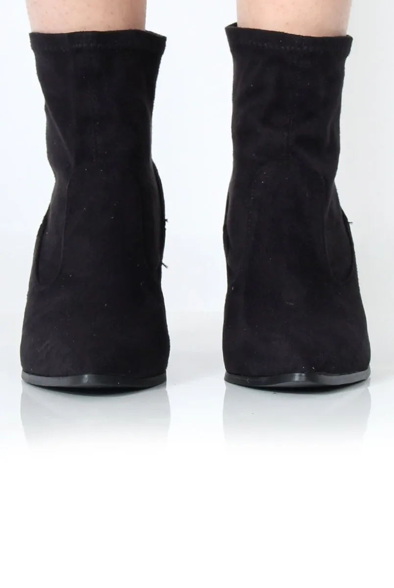 Bay Black Suede Ankle Boots