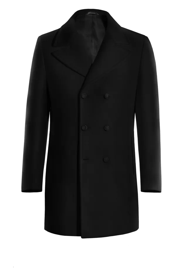 Black Short Double-Breasted Coat