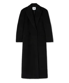 Blended wool Brushed Wool felt coat Black