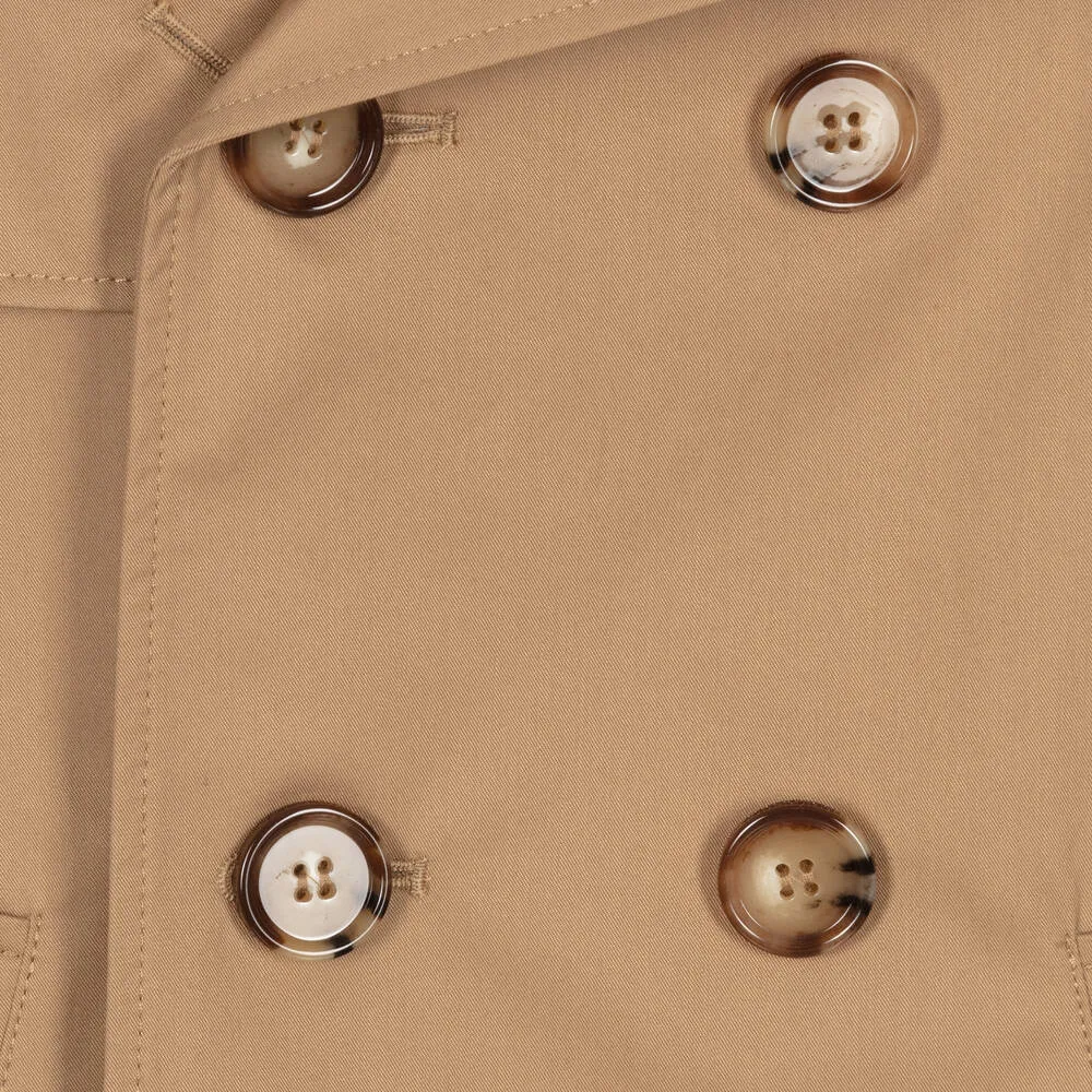 Boys Beige Panel Trench Coat