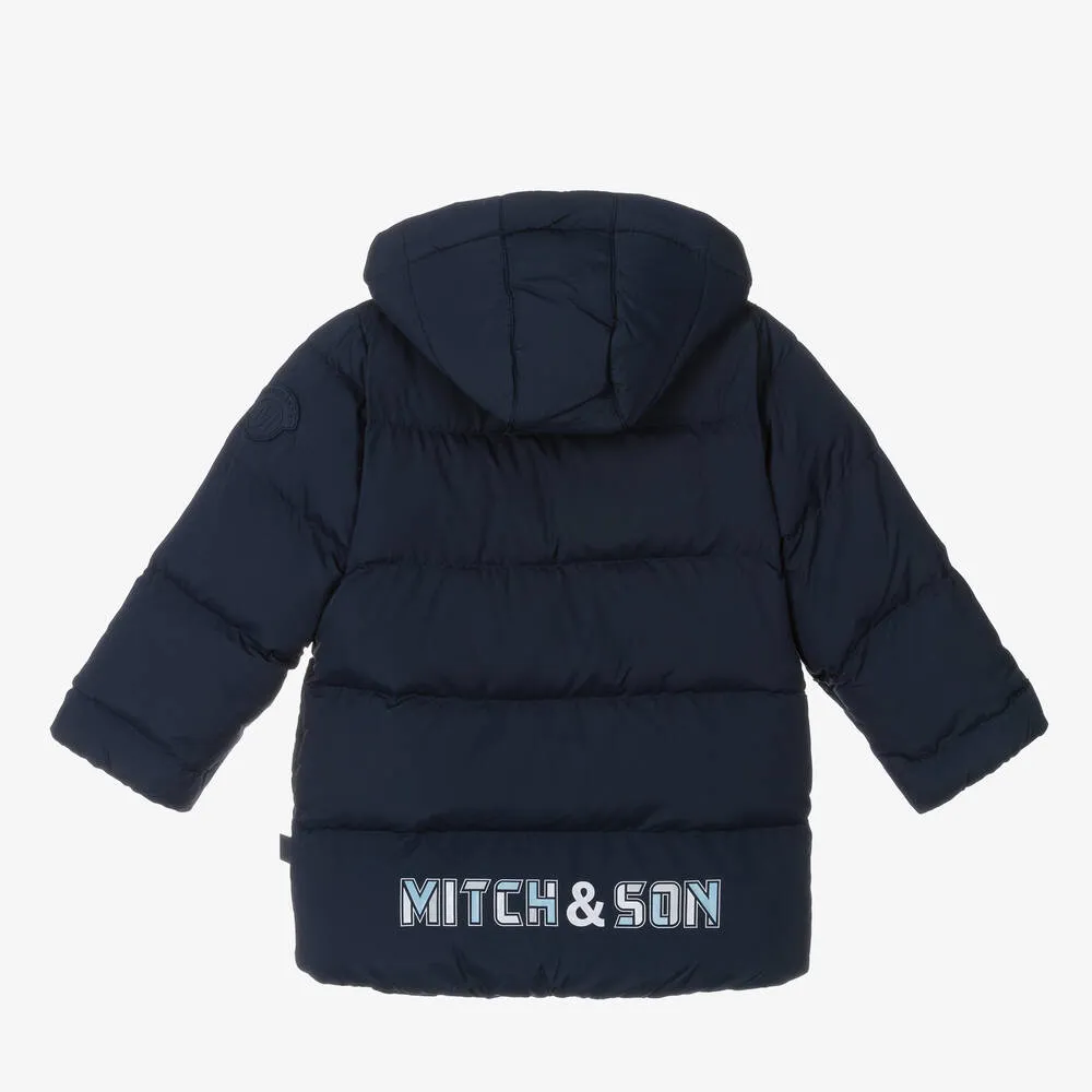 Boys Blue Hooded Puffer Coat