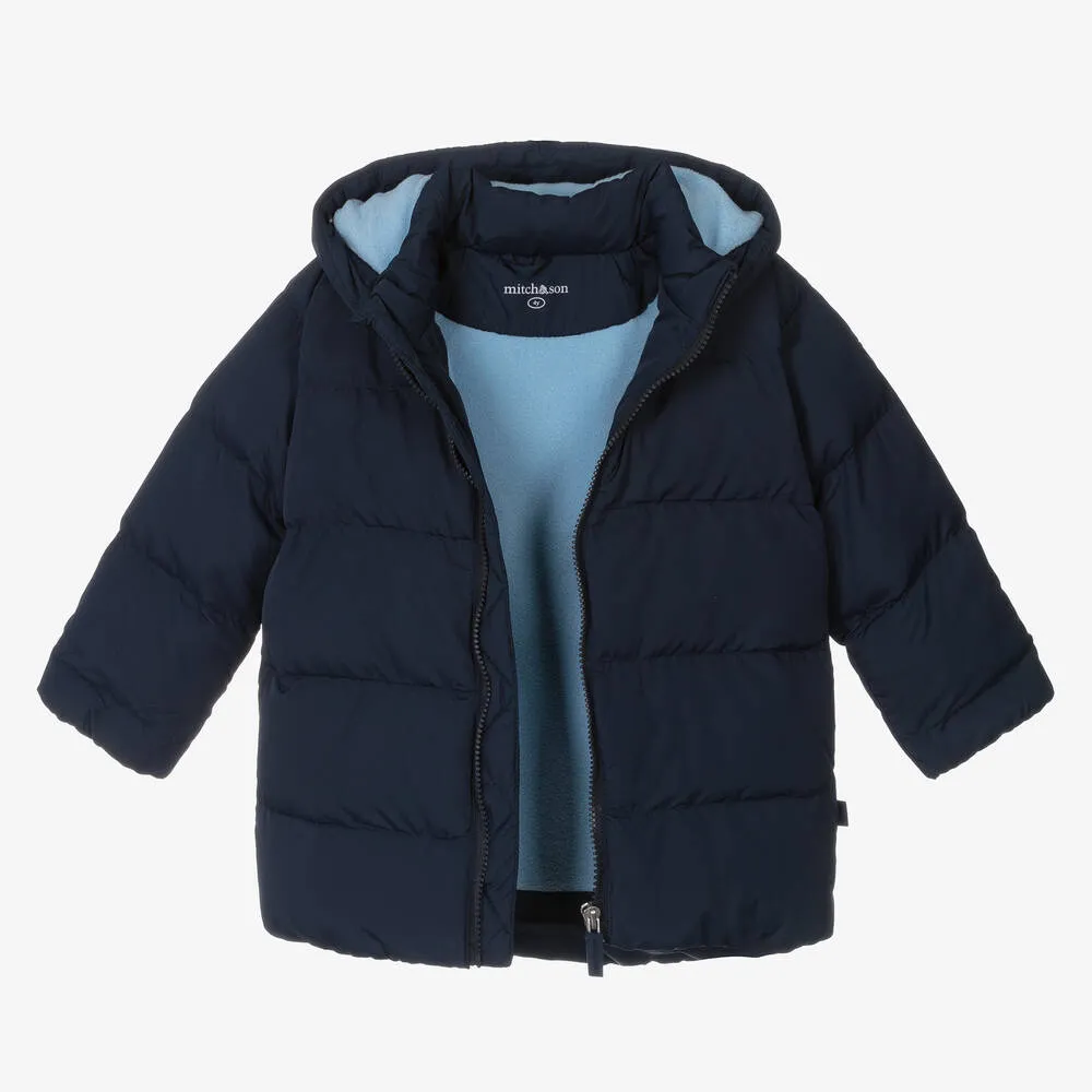 Boys Blue Hooded Puffer Coat