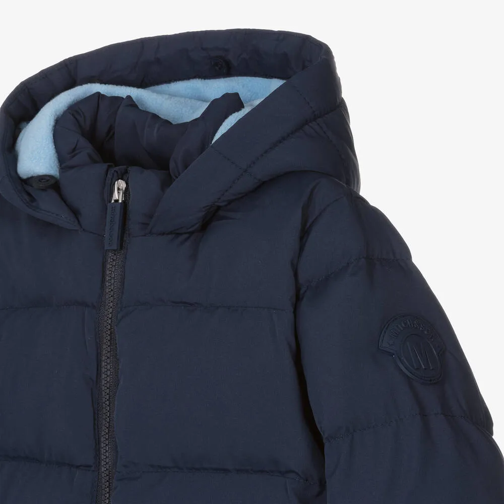 Boys Blue Hooded Puffer Coat