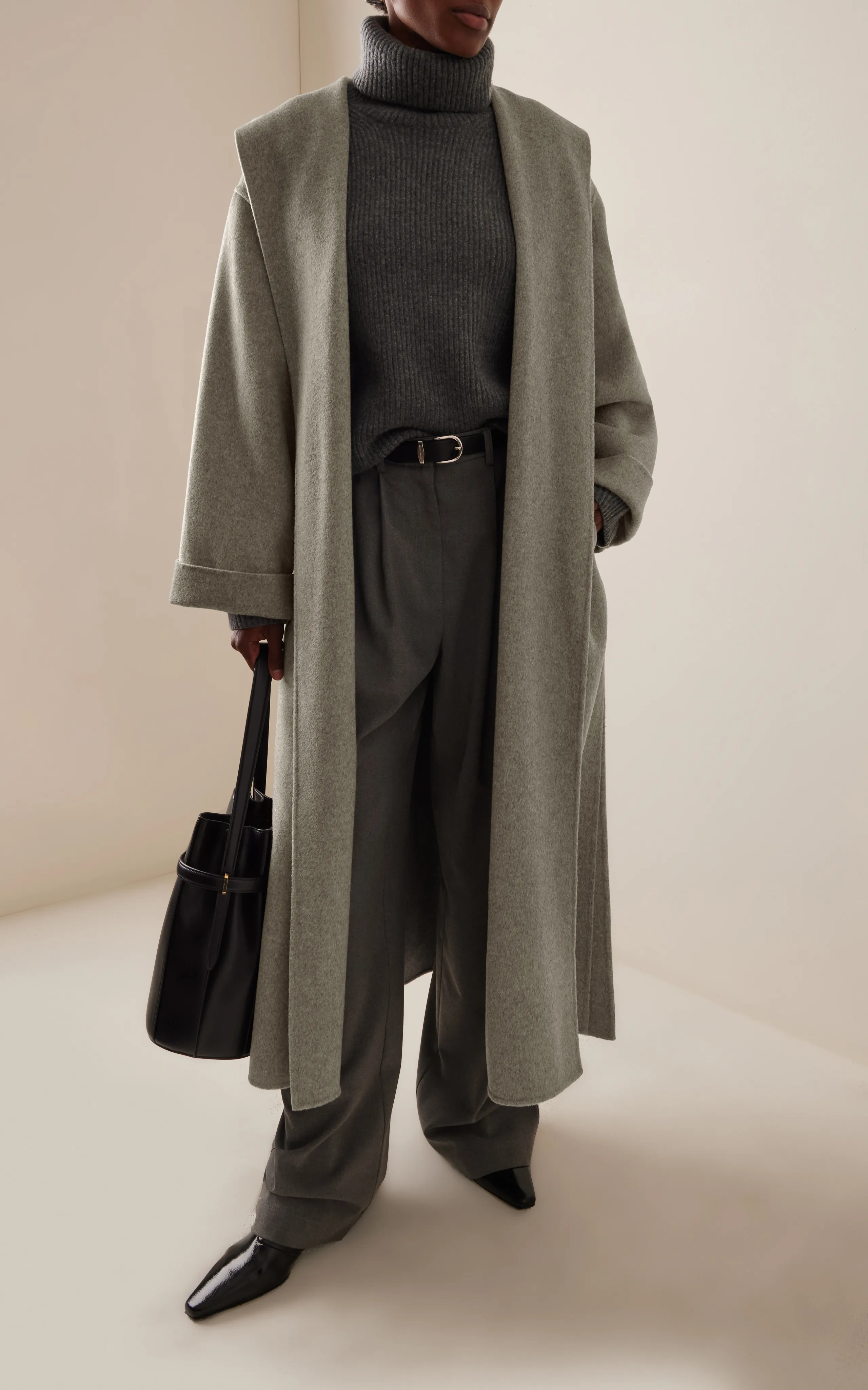 By Malene Birger Trullem Felted Wool Wrap Trench Coat 