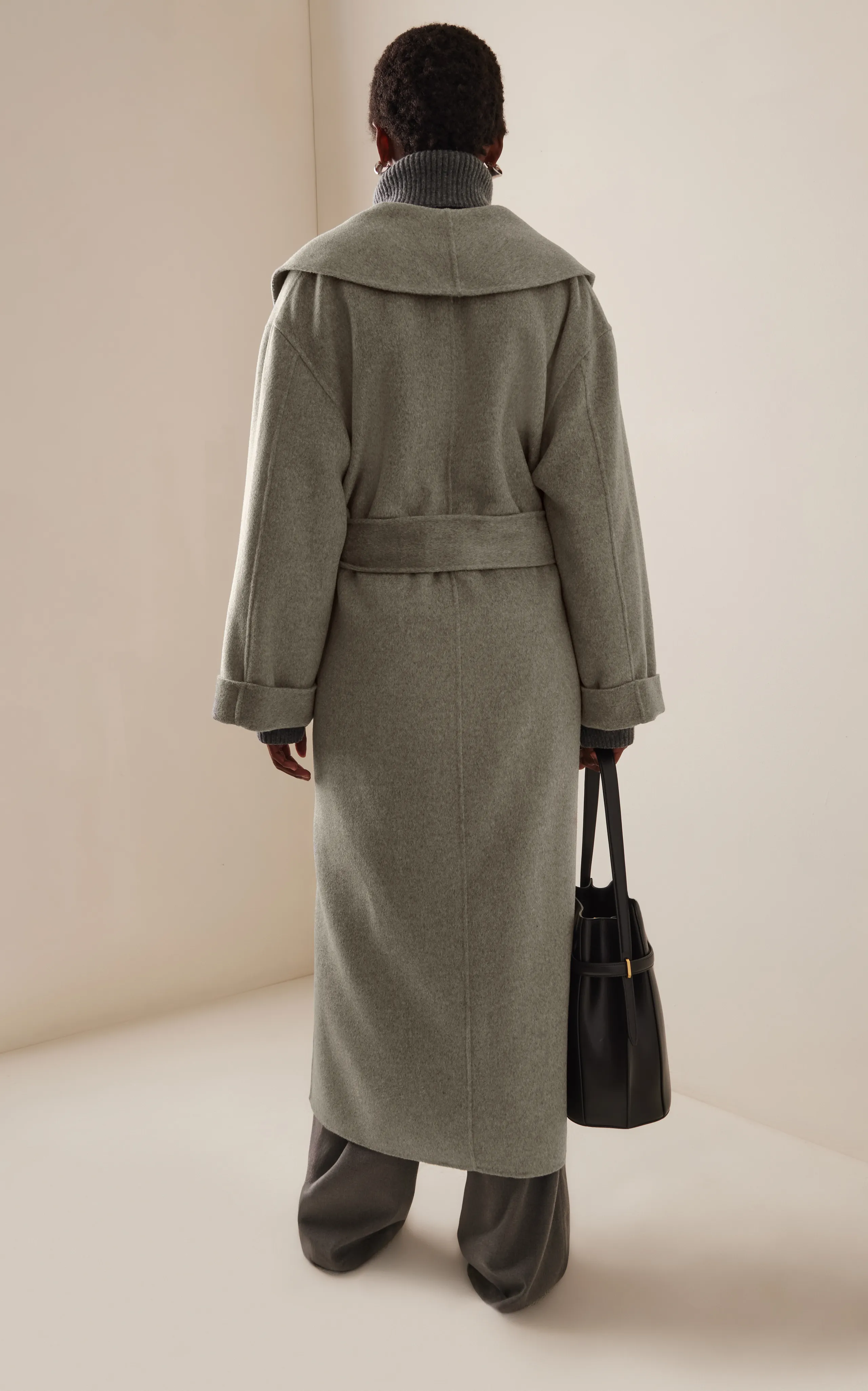 By Malene Birger Trullem Felted Wool Wrap Trench Coat 