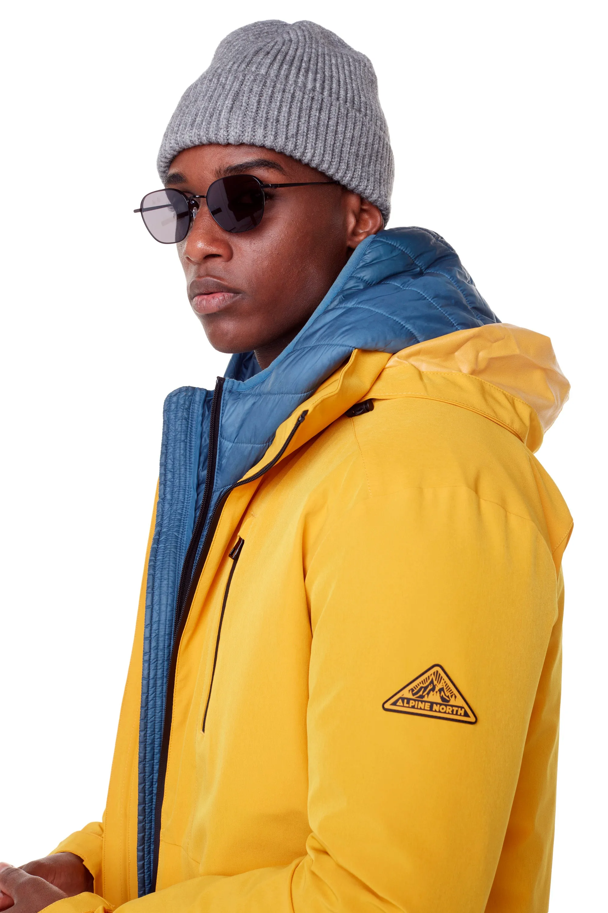 CARMACKS | UNISEX (RECYCLED) MIDWEIGHT RAIN SHELL JACKET, MUSTARD