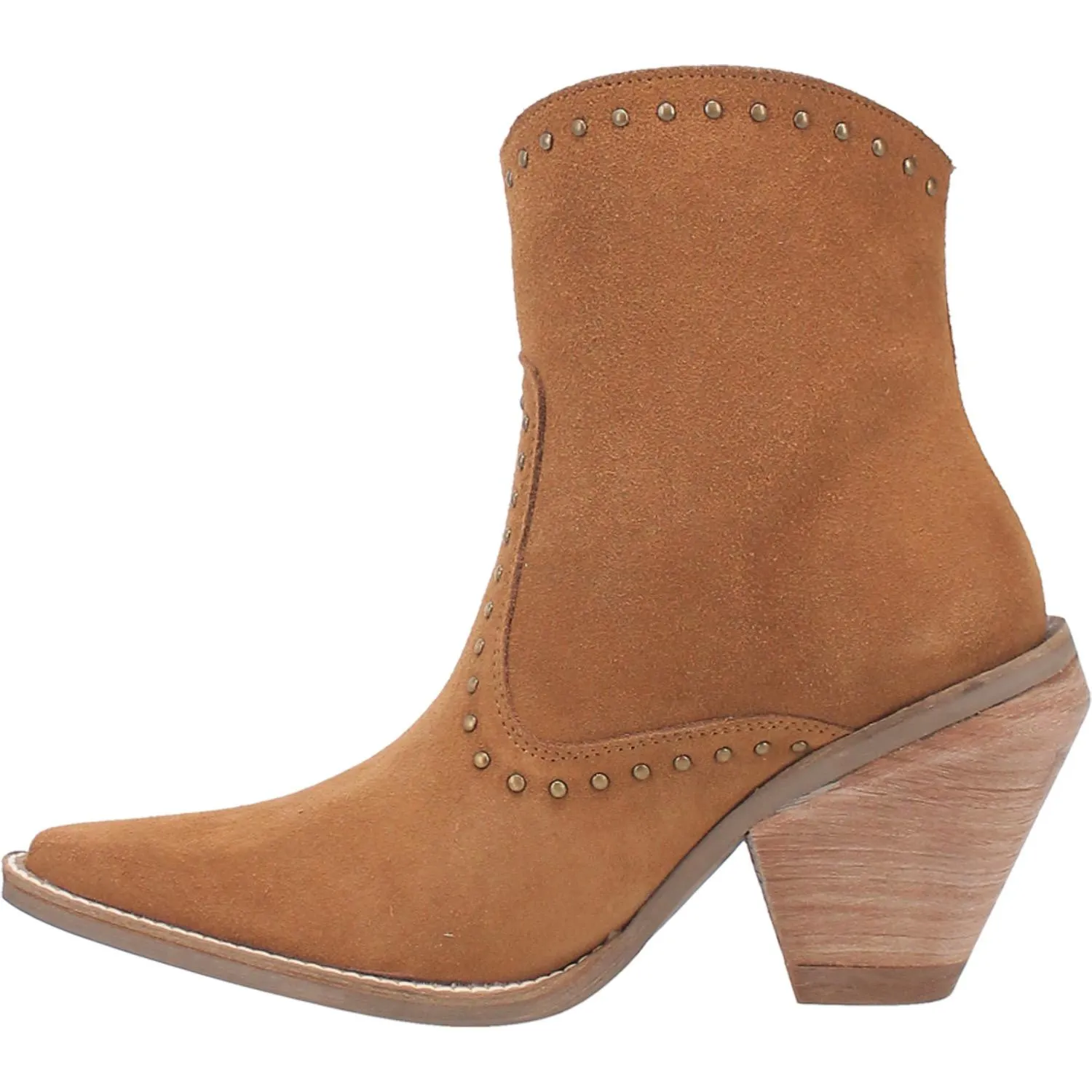 Classy N' Sassy Studded Camel Suede Booties (DS)