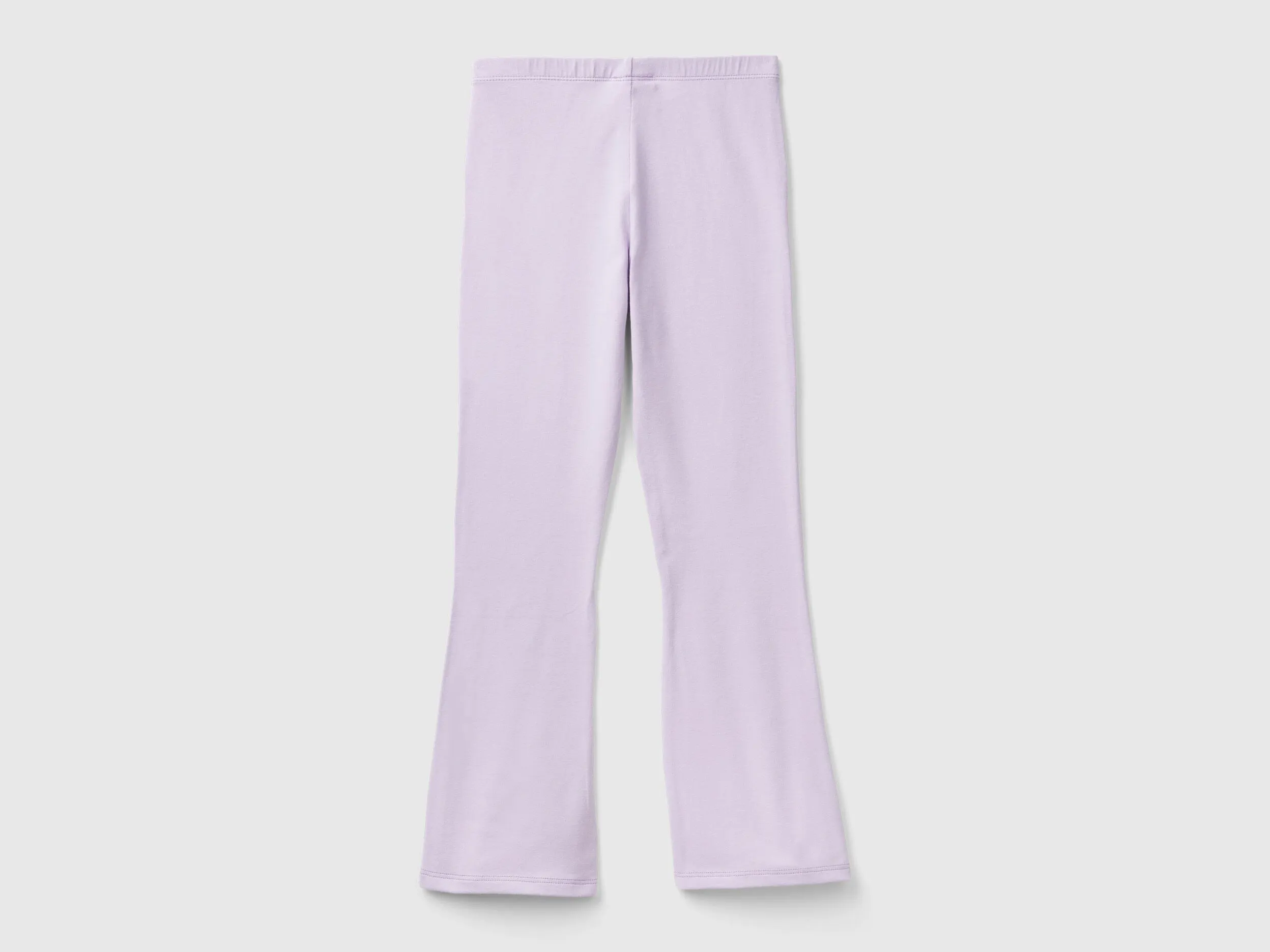 Flared leggings in stretch cotton - Lilac | Benetton