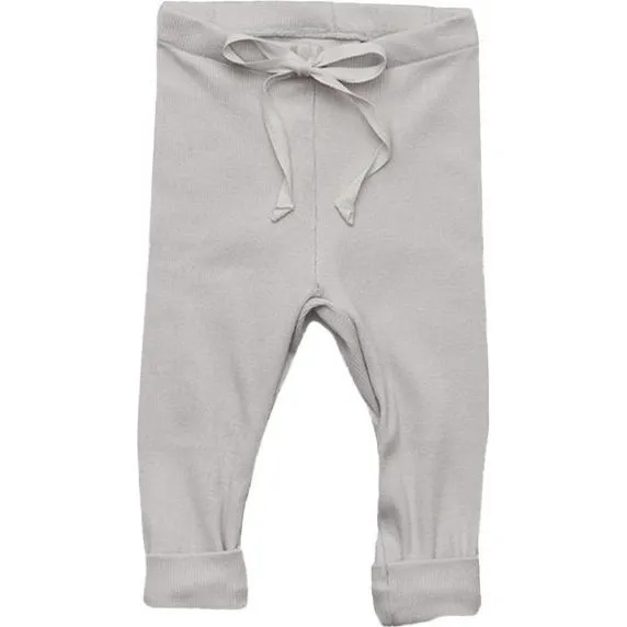 Flora and Henri Rib Baby Legging, Pale Gray