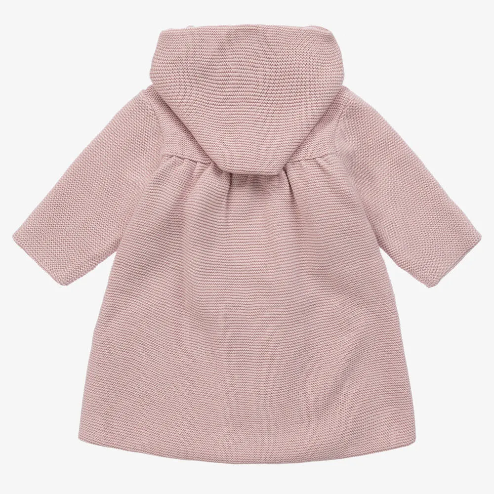 Girls Pink Knitted Pram Coat