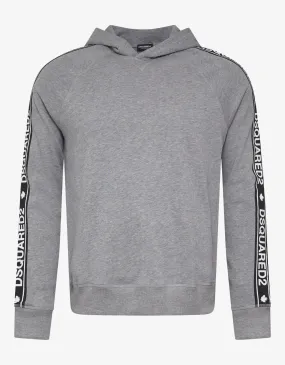 Grey Dsquared2 Logo Tape Hoodie