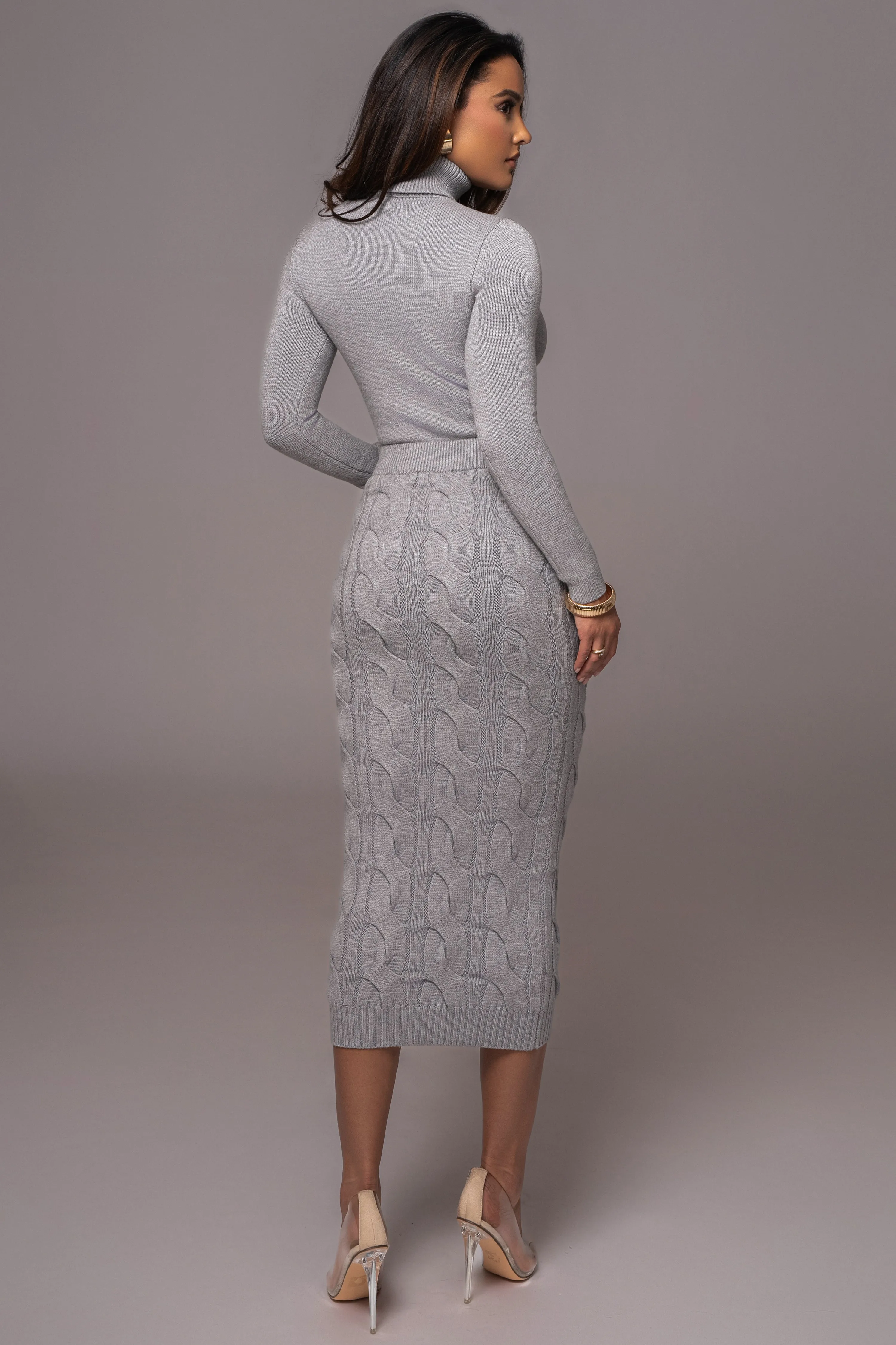 Grey Timeless Midi Skirt