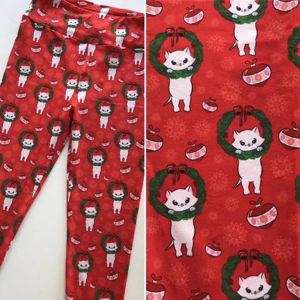 Holiday Kitten Christmas Soft Leggings