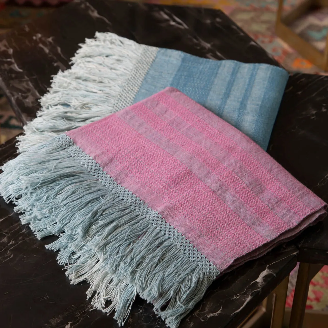 Indigo Dyed Soft Cotton Oversized Scarf