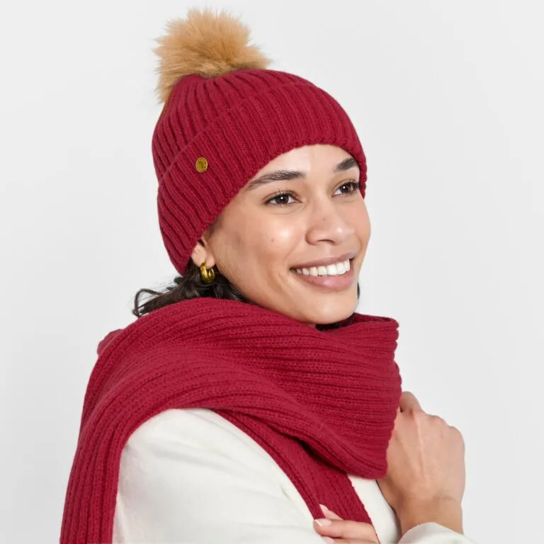 Katie Loxton Garnet Red Knitted Hat