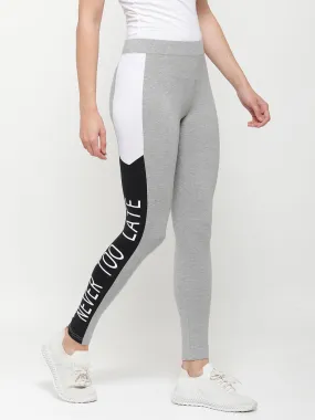 Ladies Active Wear Leggings Grey Melange