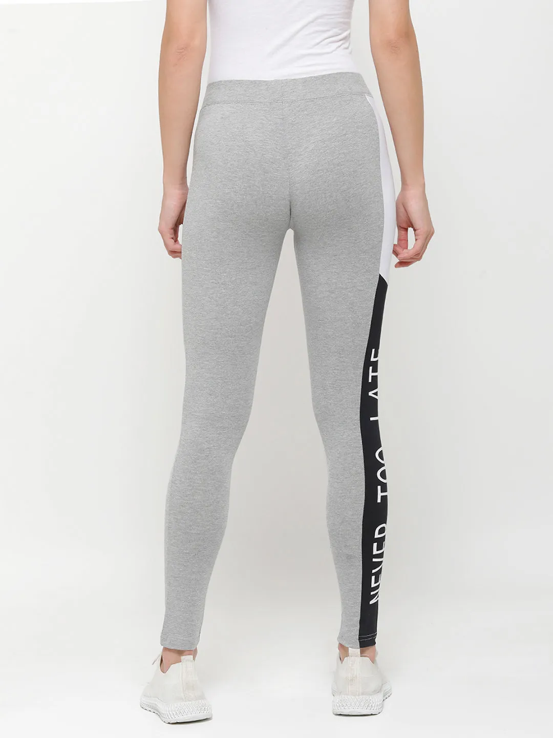 Ladies Active Wear Leggings Grey Melange