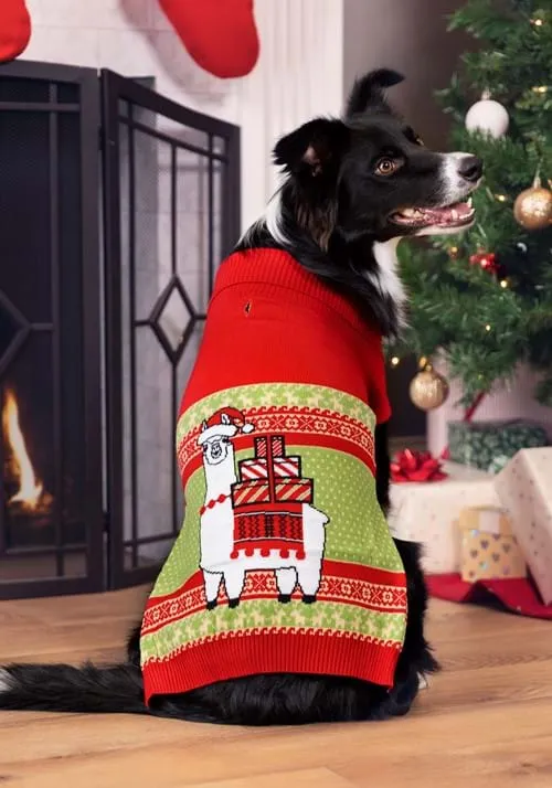 Llama Holiday Pet Sweater