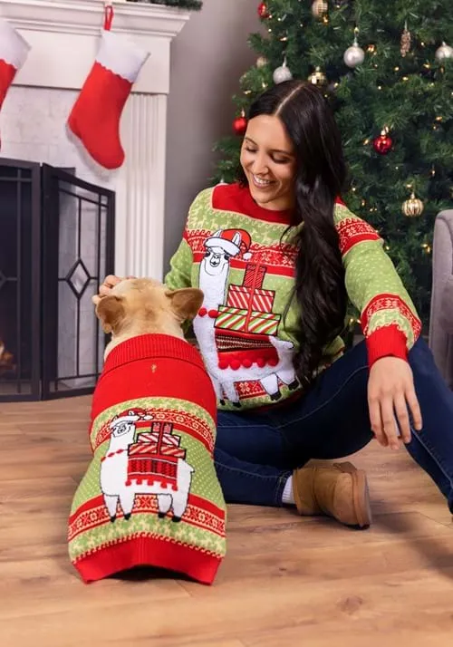 Llama Holiday Pet Sweater