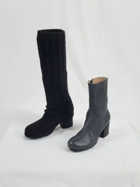 Margiela MM6 grey ankle boots with tall sock overlayer (37) — fall 2009