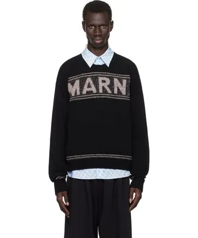 Marni Black Fisherman Logo Sweater