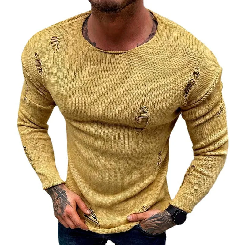 Men's Summer New Ripped Sweater