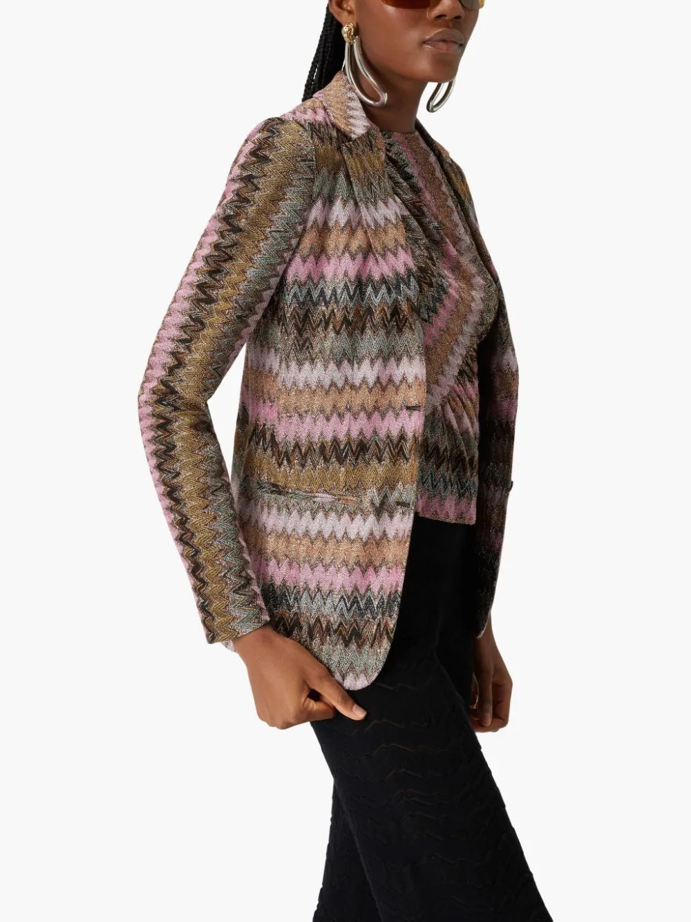 MISSONI Chevron Patterned Knit Blazer