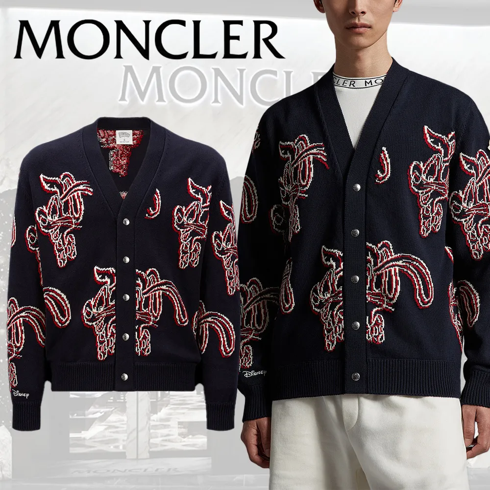 MONCLER  |Street Style Logo FX Advantage / Exclusive Cardigans