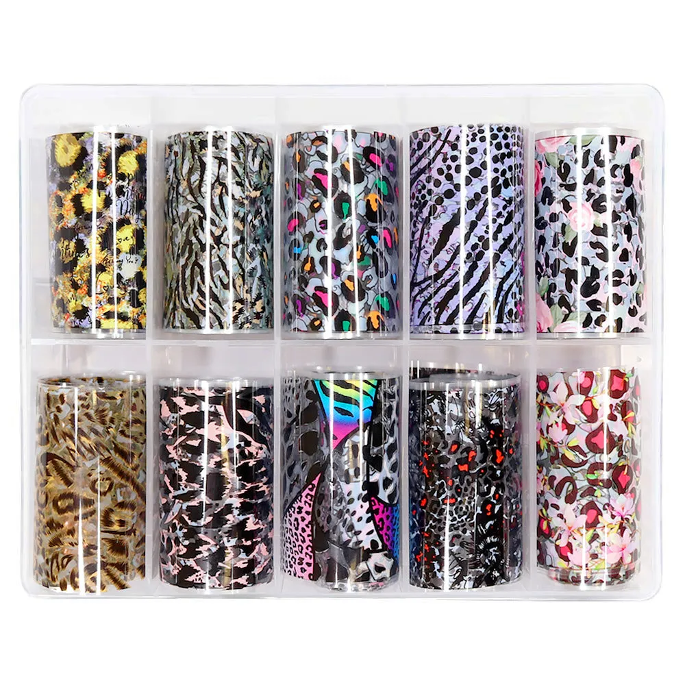 Nail Art Foil Box / Leopard Print Medley