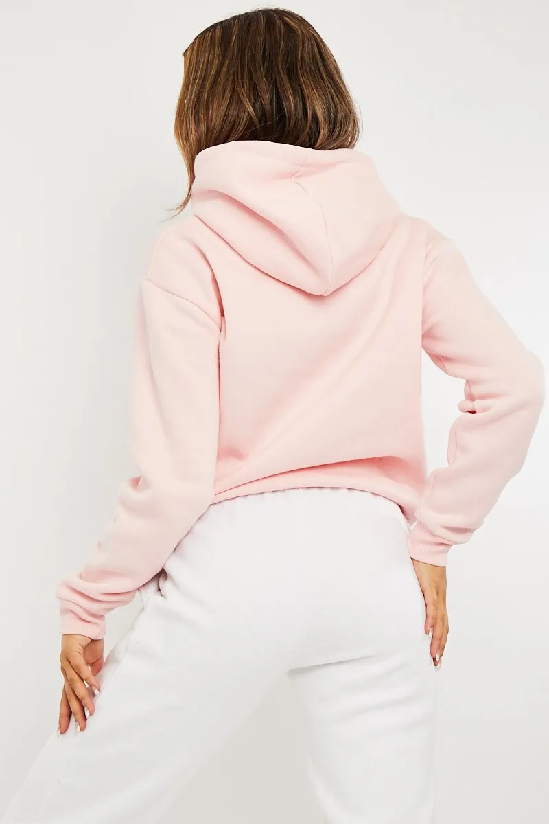 Pink Soft Fleece Hoodie - Maia