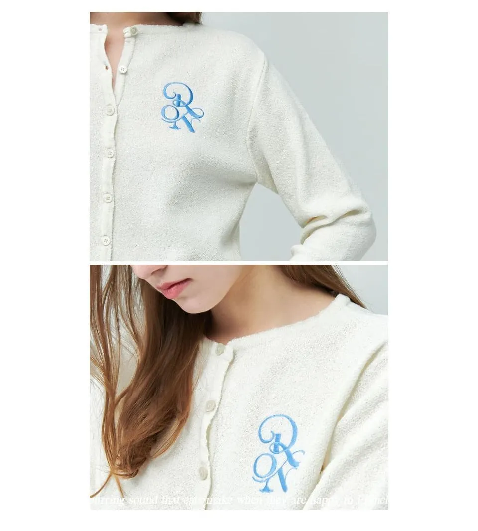 RONRON  |Street Style Long Sleeves Plain Logo Cardigans