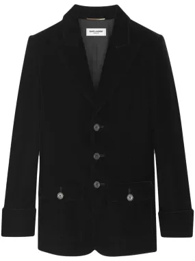 SAINT LAURENT Women's FW23 Down Single Breasted Jacket in Noir