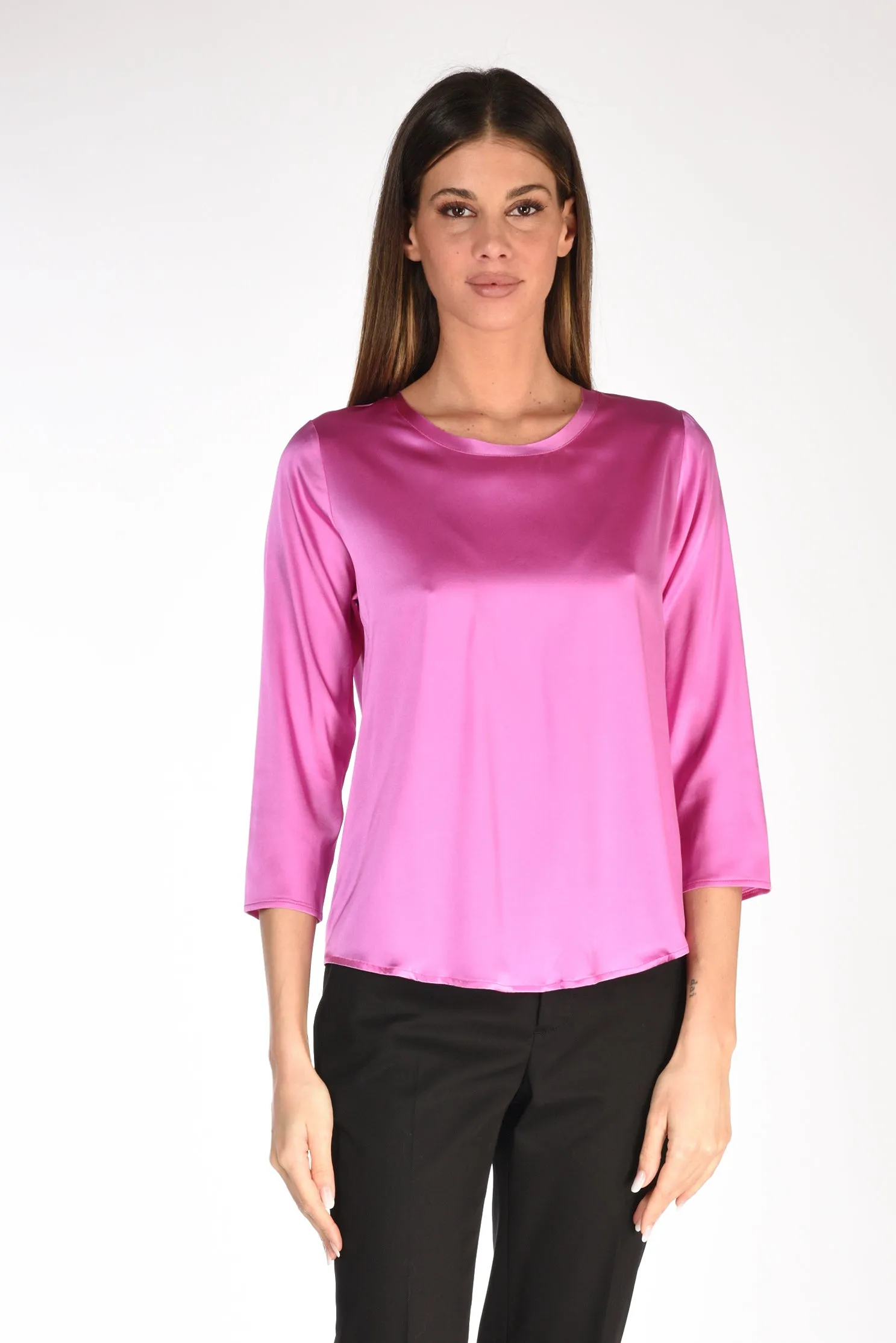 Shirt C Zero Tshirt Seta Rosa Scuro Donna