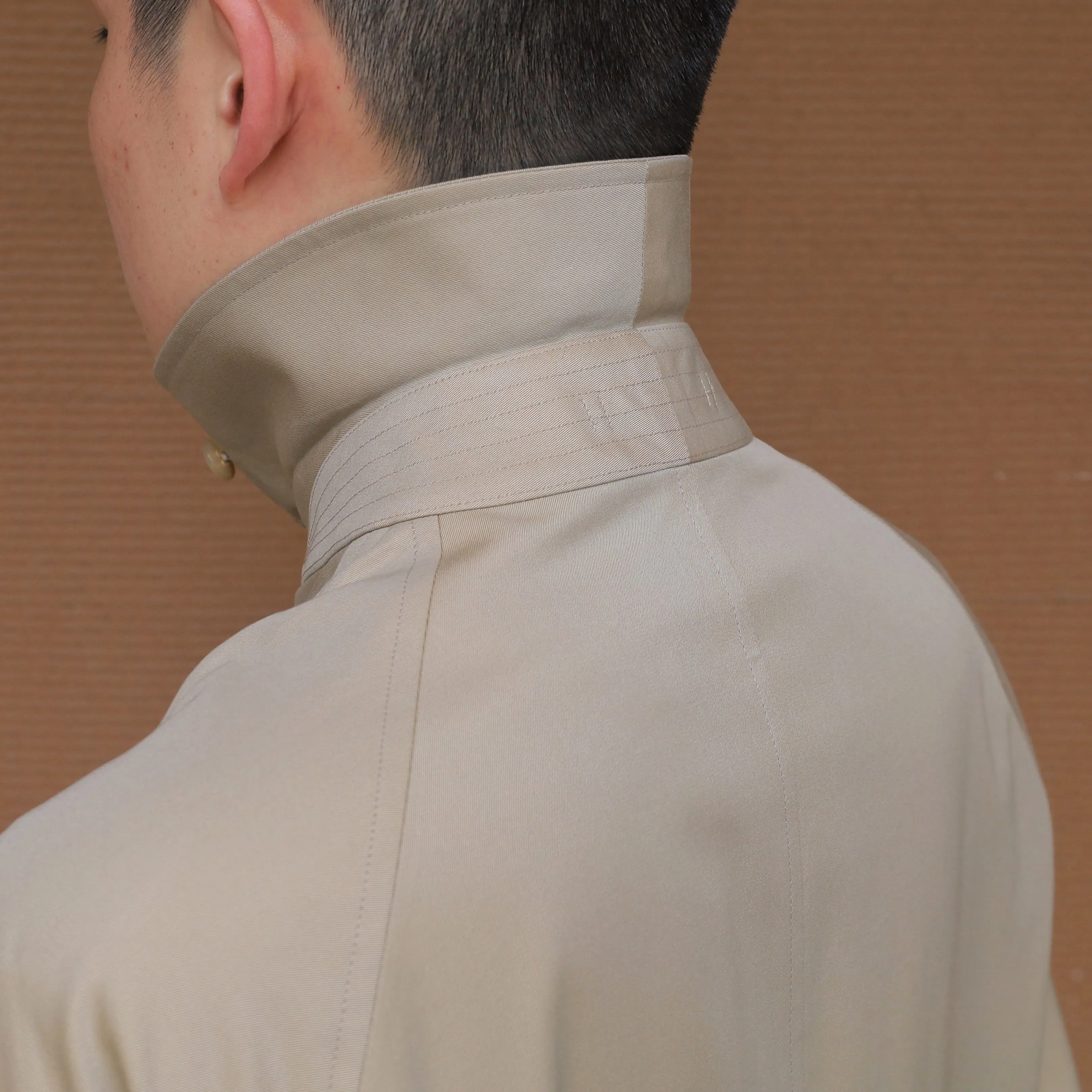 SINGLE RAGLAN COAT GABARDINE BEIGE