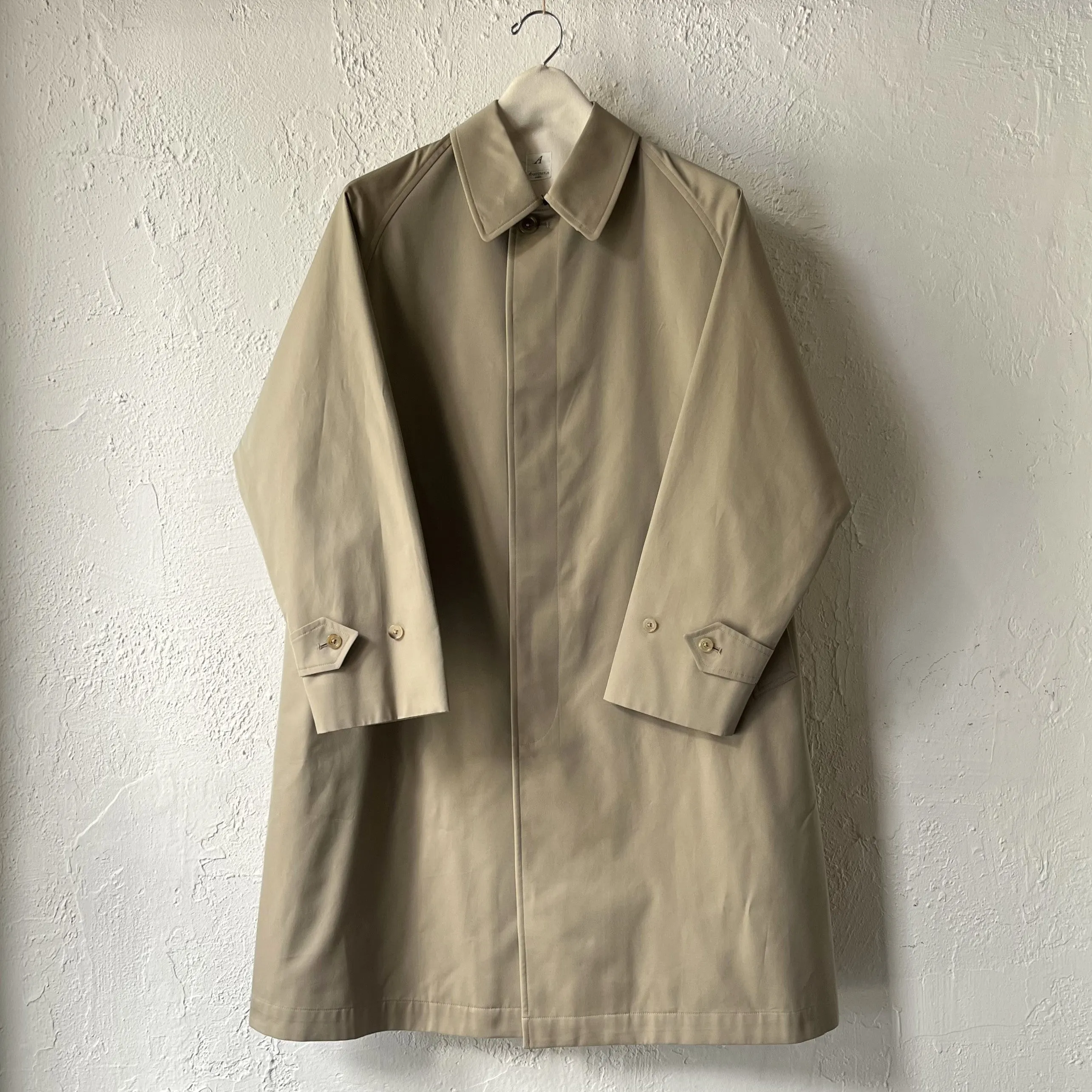 SINGLE RAGLAN COAT GABARDINE BEIGE