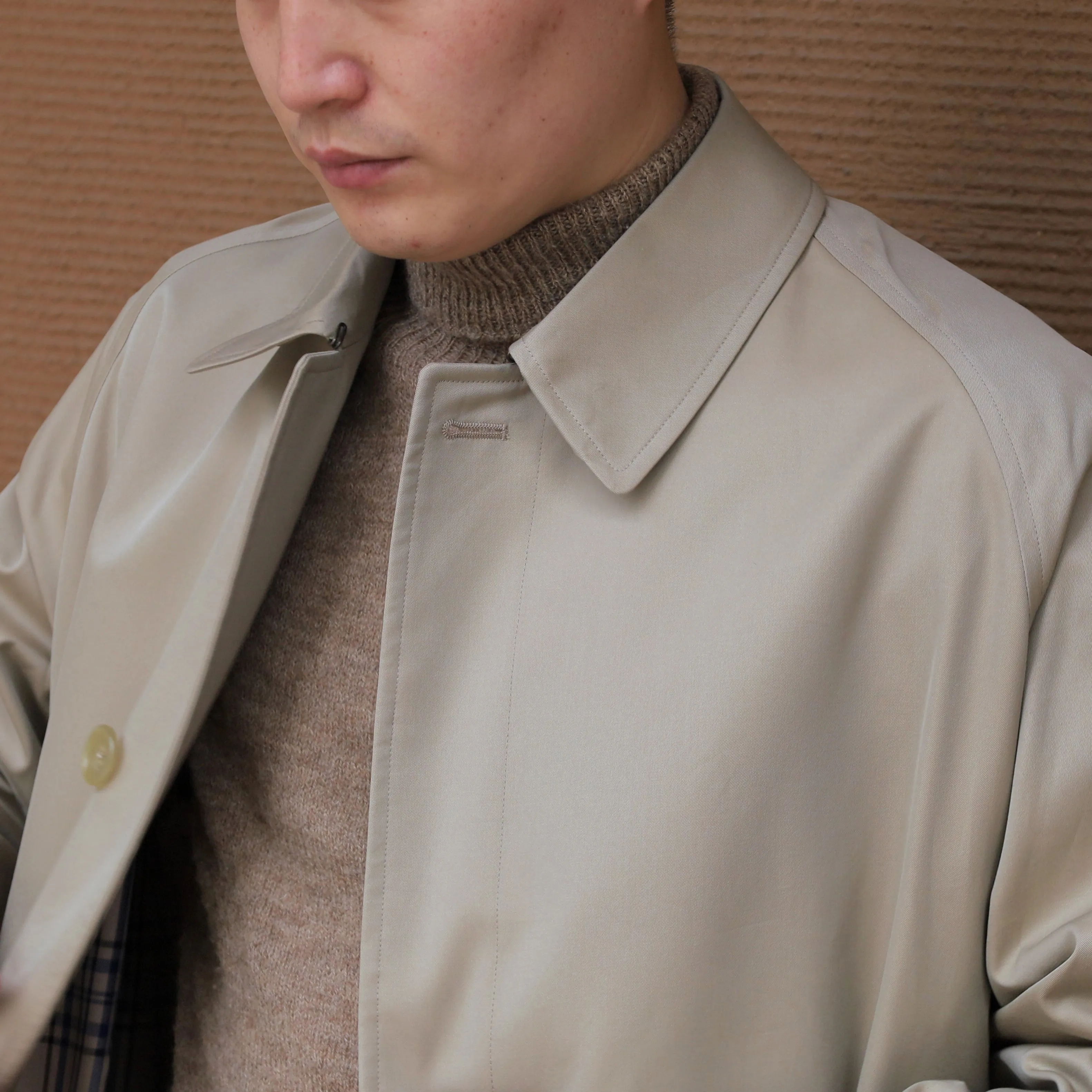 SINGLE RAGLAN COAT GABARDINE BEIGE