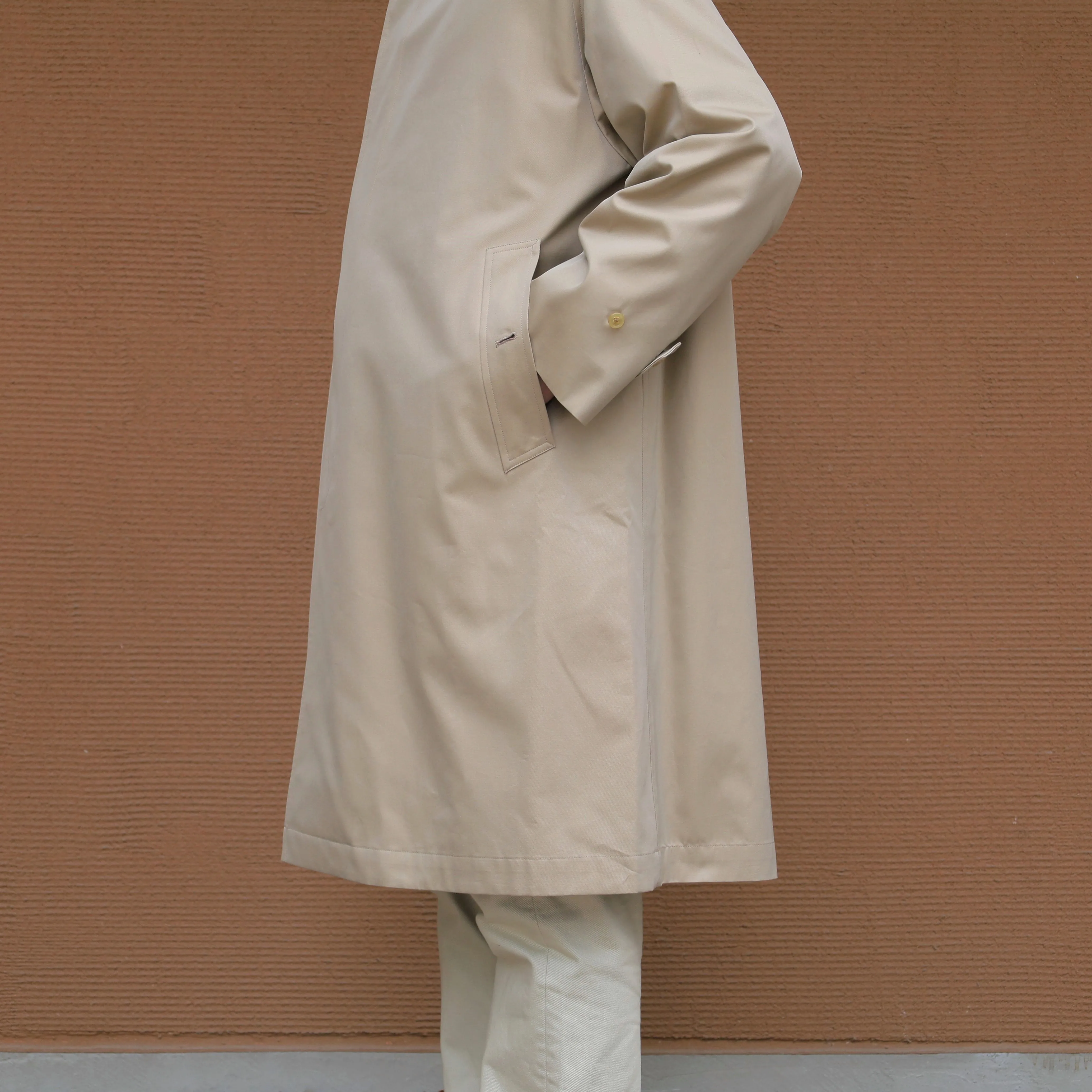 SINGLE RAGLAN COAT GABARDINE BEIGE