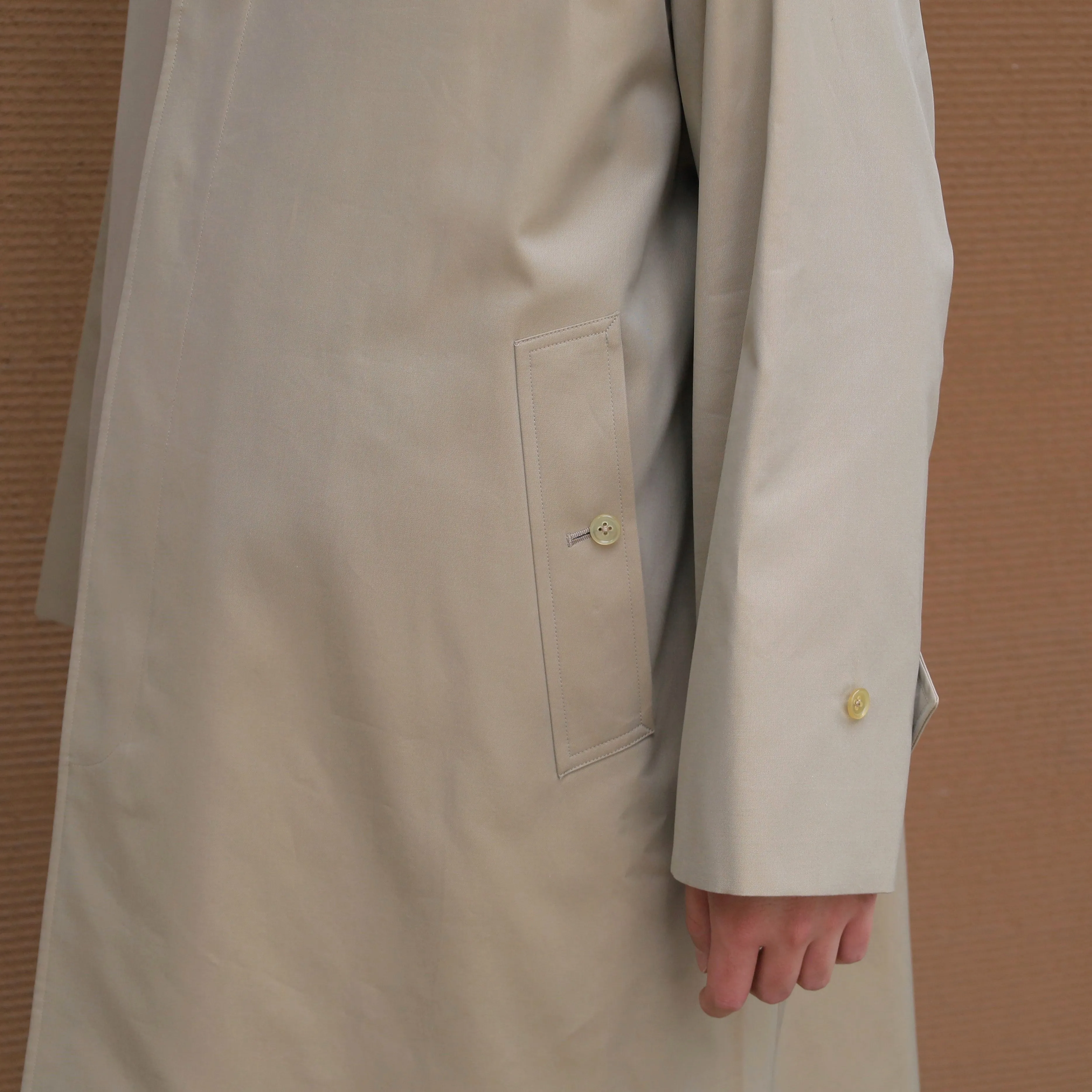 SINGLE RAGLAN COAT GABARDINE BEIGE