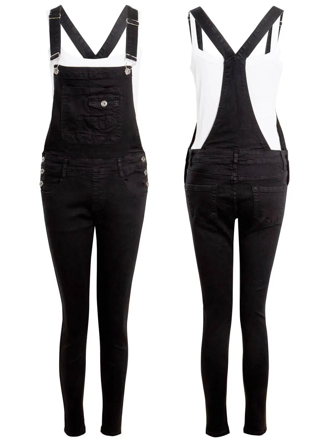 Stretch Denim Dungaree Jeans, UK Sizes 8 to 16