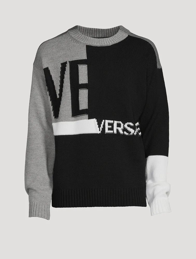 VERSACE Wool Colourblock Sweater