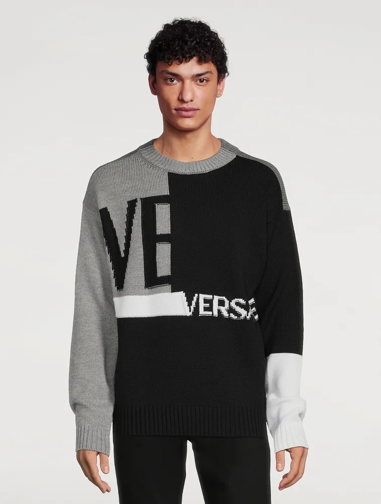 VERSACE Wool Colourblock Sweater