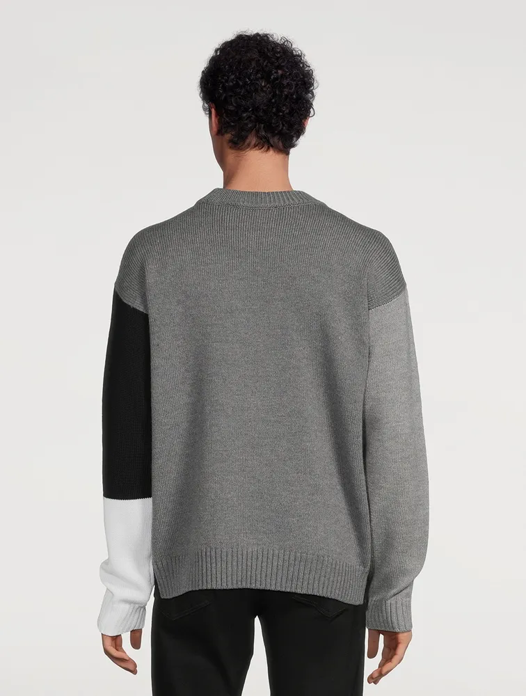 VERSACE Wool Colourblock Sweater