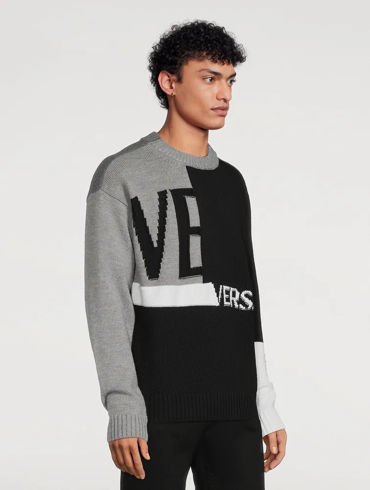 VERSACE Wool Colourblock Sweater