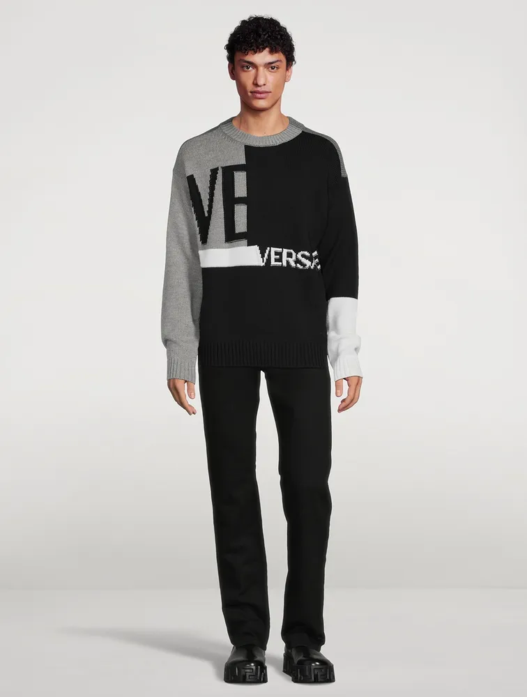 VERSACE Wool Colourblock Sweater