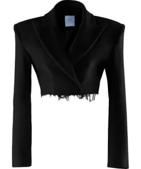 Vestiaire D'un Oiseau Libre Women's Black Distressed Cashmere Jacket